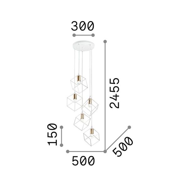 Ideal Lux ICE Pendelleuchte E27 5-fach ⌀500mm dimmbar Schwarz 237664