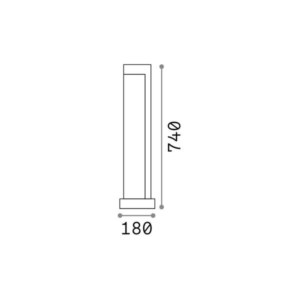 Ideal Lux TITANO LED Stehleuchte 9W Granit IP55 warmweiss 246987