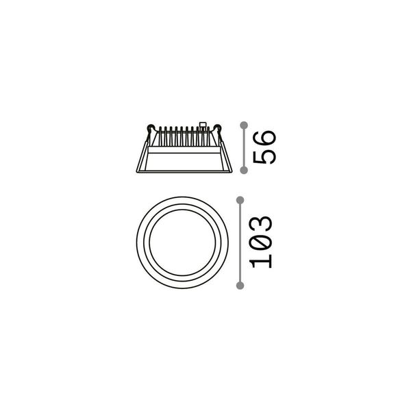 Ideal Lux DEEP LED Einbauleuchte 10W ⌀103mm Weiss warmweiss 249018