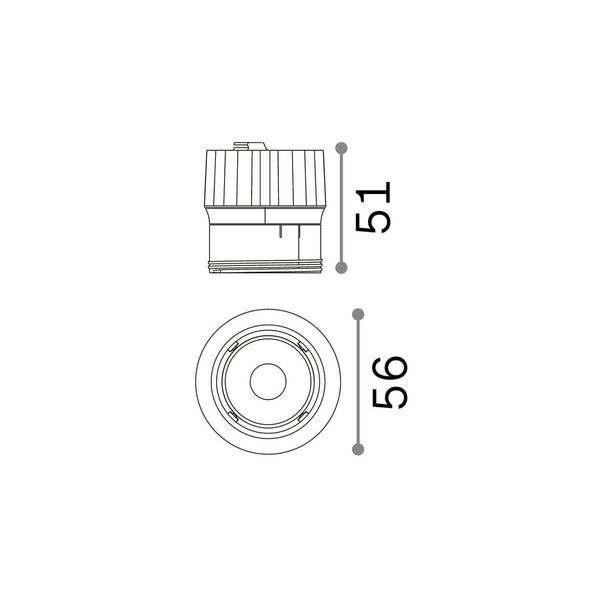 Ideal Lux DYNAMIC LED Einbauleuchte 9W ⌀56mm Schwarz warmweiss 252971