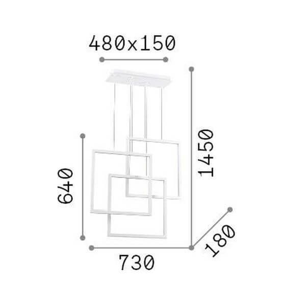 Ideal Lux FRAME LED Pendelleuchte 80W Weiss warmweiss 253596