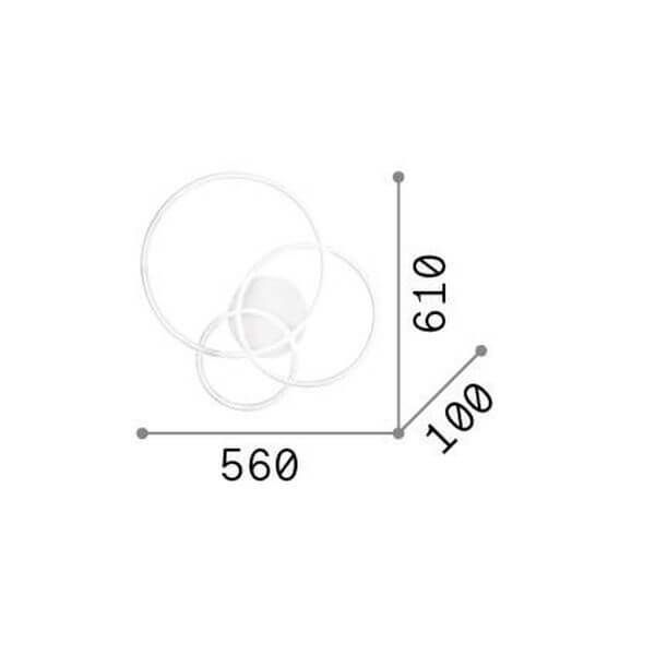 Ideal Lux FRAME LED Deckenleuchte 41W Weiss warmweiss 255019