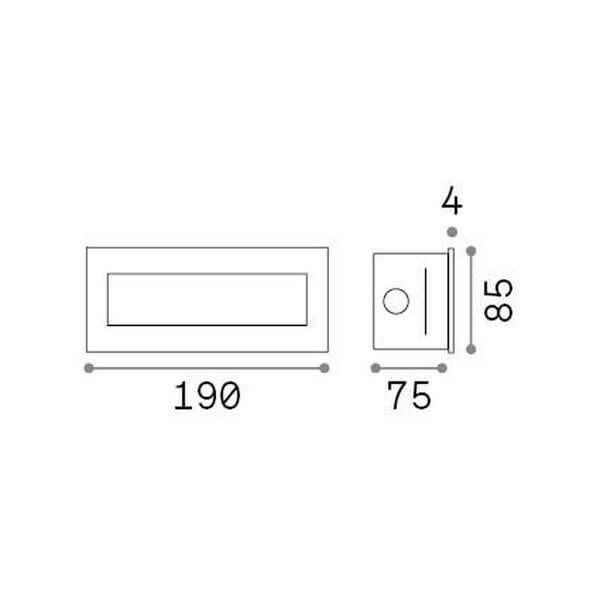 Ideal Lux INDIO LED Einbauleuchte 8W Weiss IP65 warmweiss 255804