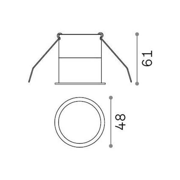 Ideal Lux QUARK LED Einbauleuchte 8W ⌀48mm Schwarz warmweiss 258461