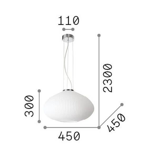 Ideal Lux PLISSE' Pendelleuchte E27 ⌀450mm dimmbar Chrom 264523