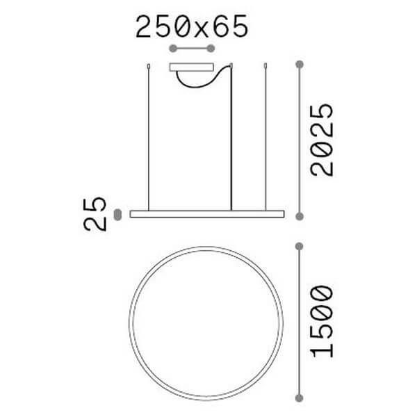 Ideal Lux ORACLE SLIM LED Pendelleuchte 89W ⌀1500mm Weiss warmweiss 265957