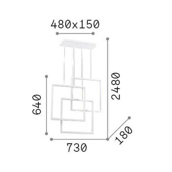 Ideal Lux FRAME LED Pendelleuchte 80W Schwarz warmweiss 269375