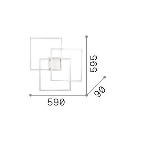 Ideal Lux FRAME LED Deckenleuchte 35W Schwarz warmweiss 270678