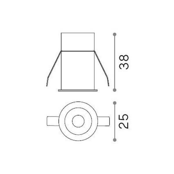 Ideal Lux ONE LED Einbauleuchte 2W Weiss warmweiss 274775