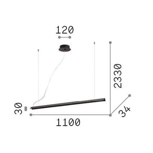 Ideal Lux V-LINE LED Pendelleuchte 20W Messing warmweiss 275383