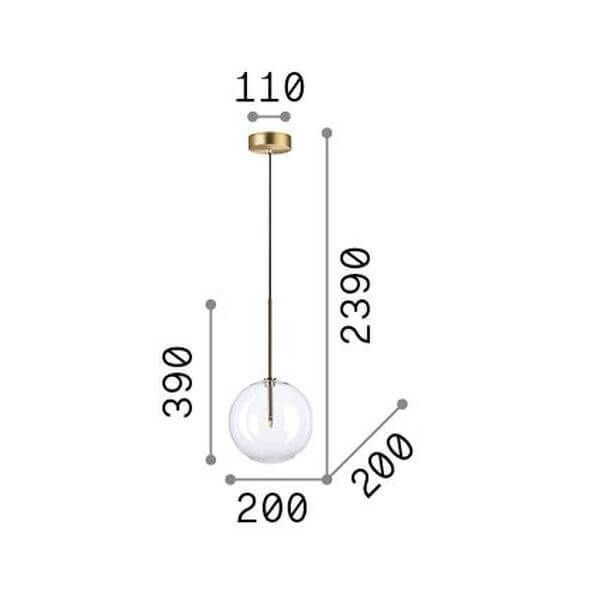 Ideal Lux EQUINOXE G4 Pendelleuchte ⌀200mm Messing warmweiss 277387