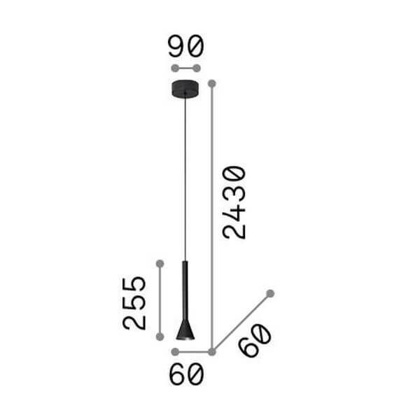 Ideal Lux DIESIS LED Pendelleuchte 7W ⌀60mm Messing warmweiss 279794