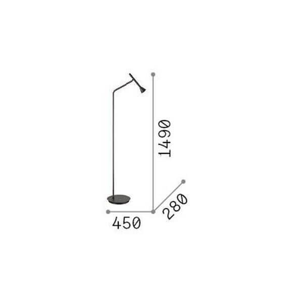 Ideal Lux DIESIS LED Stehleuchte 4,5W Schwarz warmweiss 279800