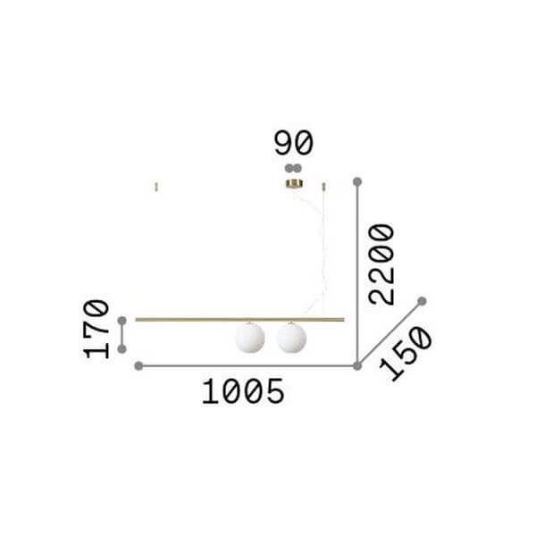 Ideal Lux PERLINE G9 Pendelleuchte 2x dimmbar Messing warmweiss 282107