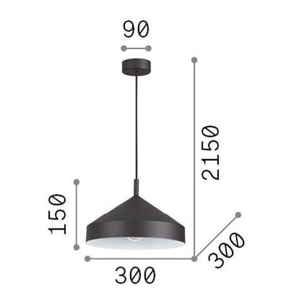 Ideal Lux YURTA Pendelleuchte E27 ⌀300mm dimmbar Weiss 285153