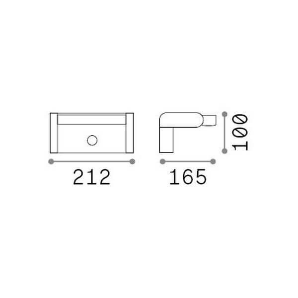 Ideal Lux SWIPE LED Wandleuchte 21W Anthrazit IP54 warmweiss 287713