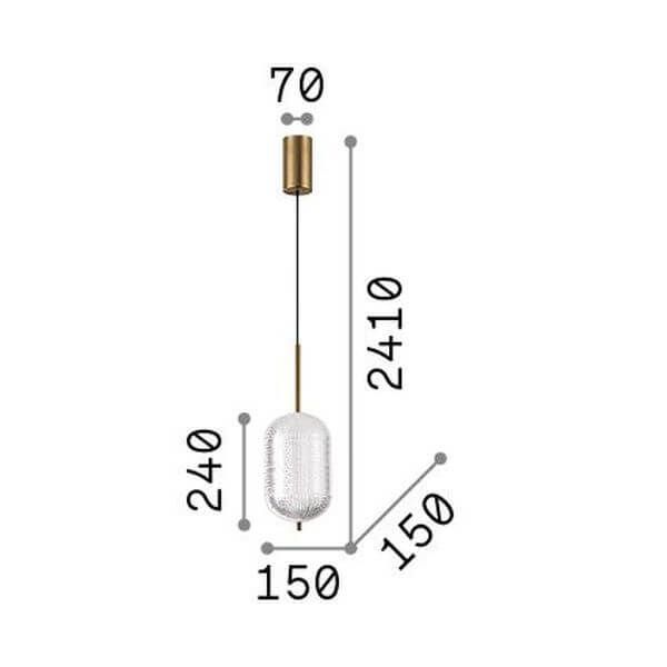 Ideal Lux DECOR LED Pendelleuchte 14W ⌀150mm Klar warmweiss 292090