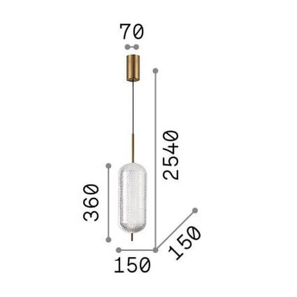 Ideal Lux DECOR LED Pendelleuchte 20W ⌀150mm Klar warmweiss 292113