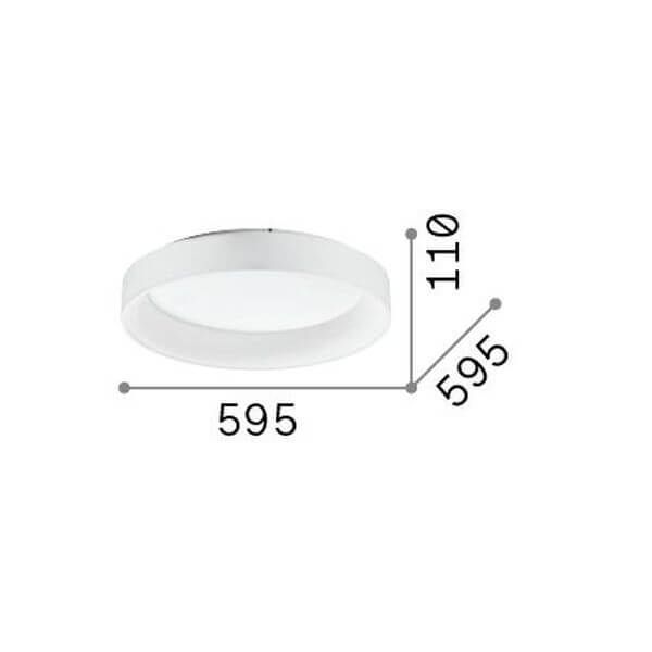 Ideal Lux ZIGGY LED Deckenleuchte 42W ⌀595mm Weiss warmweiss 293790