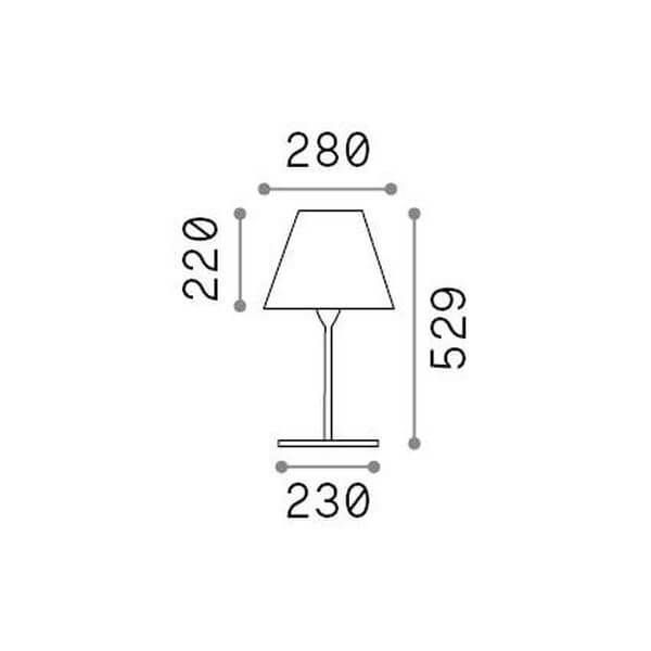 Ideal Lux ARCADIA Tischleuchte E27 ⌀280mm dimmbar Grau IP44 298597