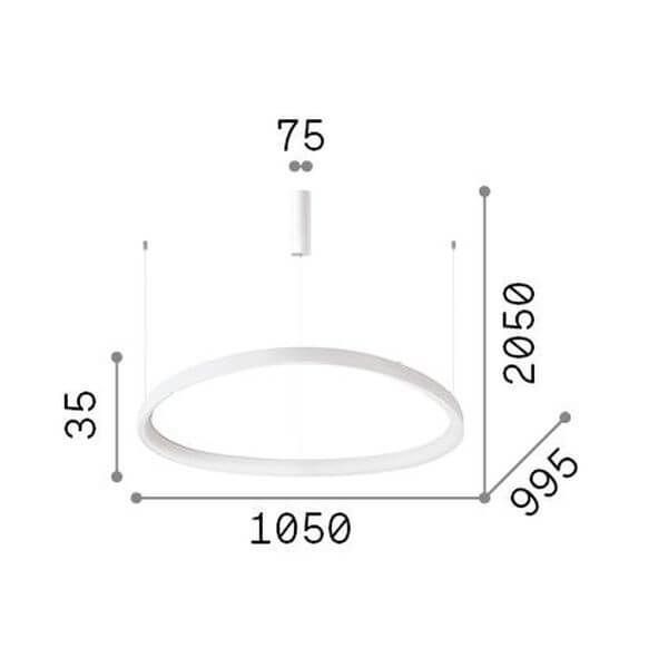 Ideal Lux GEMINI LED Pendelleuchte 82W Weiss warmweiss 303895