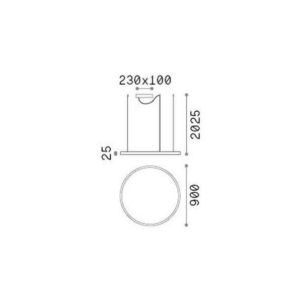 Ideal Lux ORACLE SLIM LED Pendelleuchte 43W ⌀900mm dimmbar Schwarz warmweiss 304427