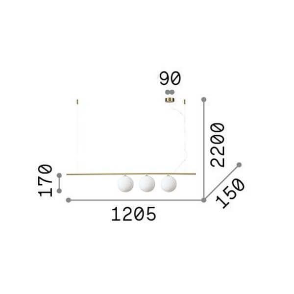 Ideal Lux PERLINE G9 Pendelleuchte 3x dimmbar Schwarz warmweiss 307008