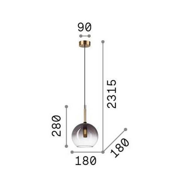 Ideal Lux EMPIRE G9 Pendelleuchte ⌀180mm dimmbar Chromrauchglas warmweiss 309811