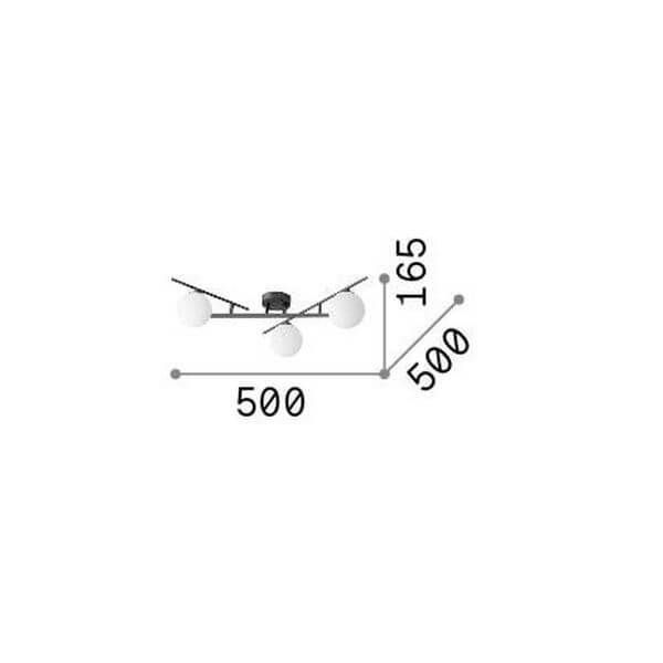 Ideal Lux ATLAS G9 Deckenleuchte 3x dimmbar Schwarz warmweiss 311357