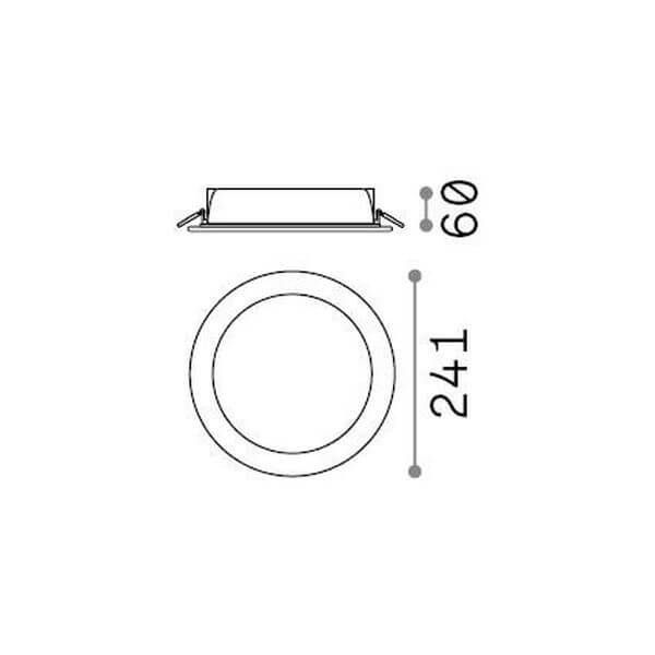 Ideal Lux BASIC IP65 LED Einbauleuchte 28W ⌀241mm Weiss warmweiss 312132