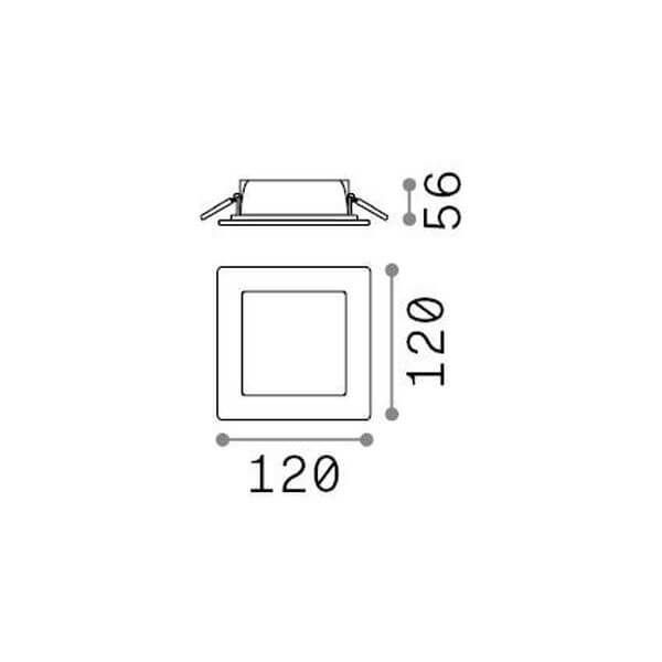 Ideal Lux BASIC IP65 LED Einbauleuchte 15W Weiss warmweiss 312156