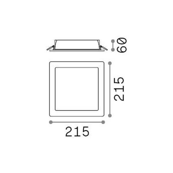 Ideal Lux BASIC IP65 LED Einbauleuchte 25W Weiss warmweiss 312170