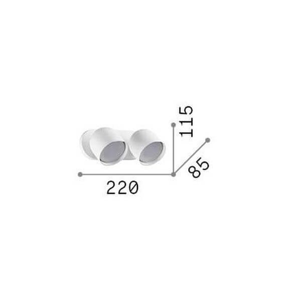 Ideal Lux DODO GX53 Wandleuchte 2x dimmbar Weiss warmweiss 314136