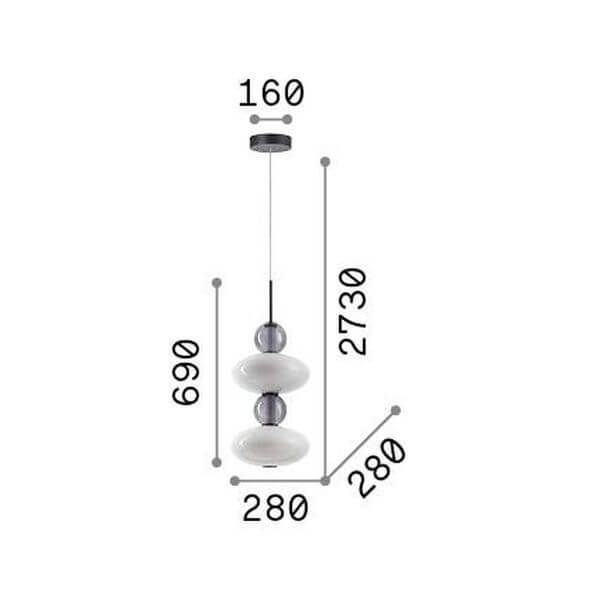 Ideal Lux LUMIERE LED Pendelleuchte 34W ⌀280mm Weiss warmweiss 314167