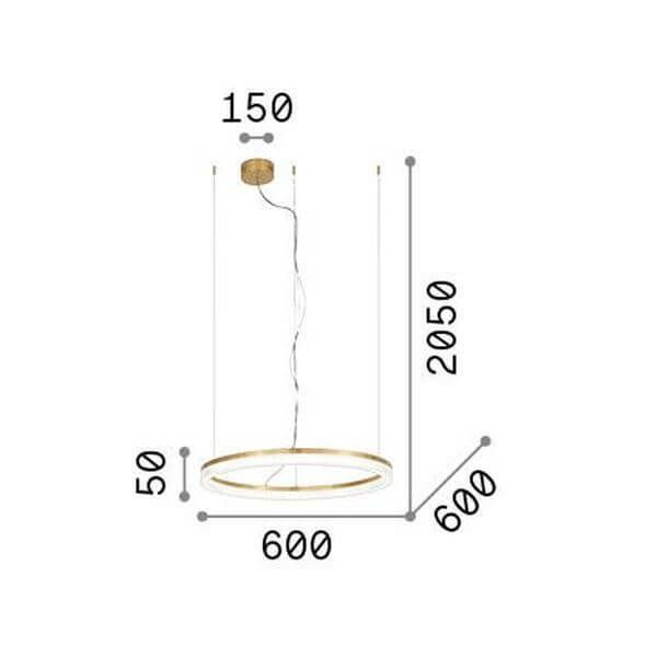 Ideal Lux CROWN LED Pendelleuchte 30W ⌀600mm Messing warmweiss 314938