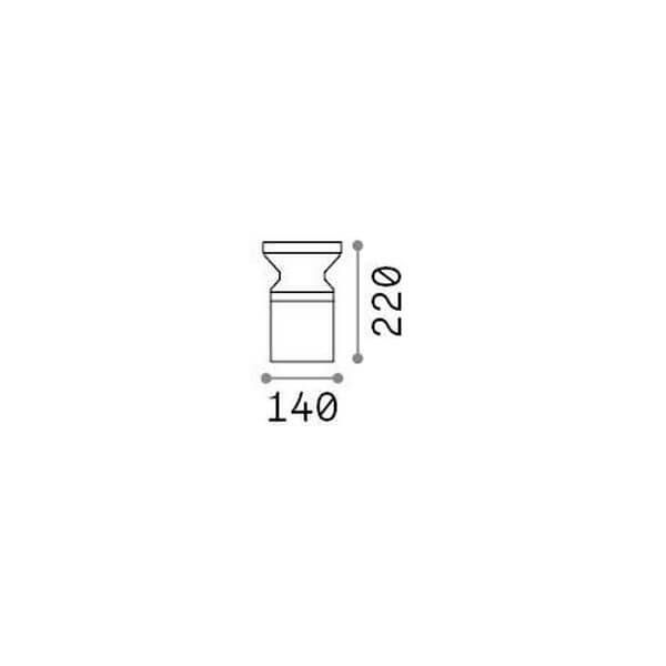 Ideal Lux TORRE Stehleuchte E27 ⌀140mm dimmbar Grau IP44 321950