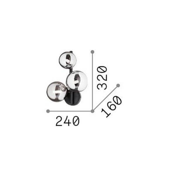 Ideal Lux PERLAGE G9 Wandleuchte 3x dimmbar Amber warmweiss 322742