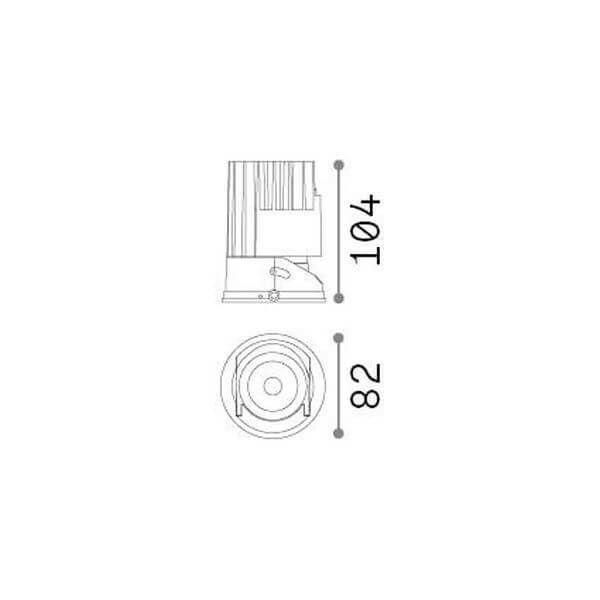 Ideal Lux ZEUS LED Einbauleuchte 21W ⌀82mm Grau neutralweiss 324852