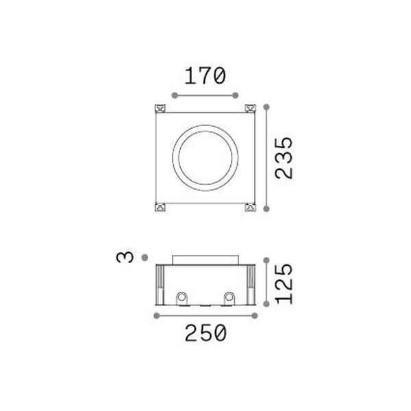 Ideal Lux TAURUS LED Einbauleuchte 16W Stahlfarben IP67 warmweiss 325699