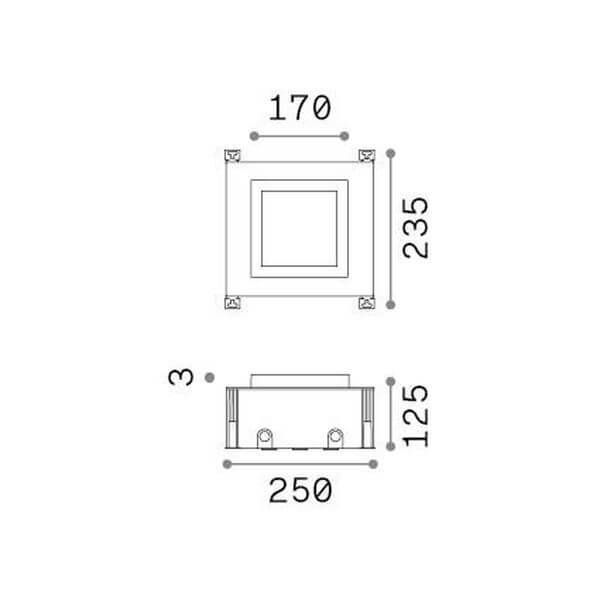 Ideal Lux TAURUS LED Einbauleuchte 16W Stahlfarben IP67 warmweiss 325705