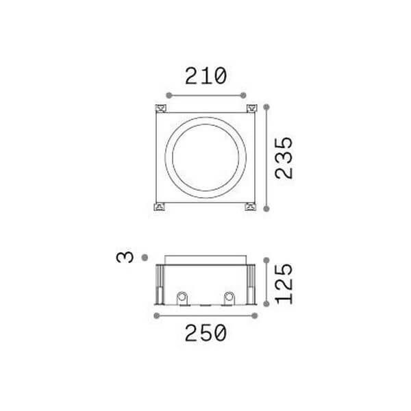 Ideal Lux TAURUS LED Einbauleuchte 21W Stahlfarben IP67 warmweiss 325729