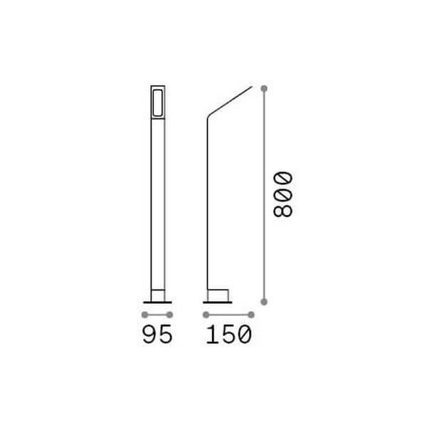 Ideal Lux AGOS LED Stehleuchte 6,5W Schwarz IP54 neutralweiss 326757