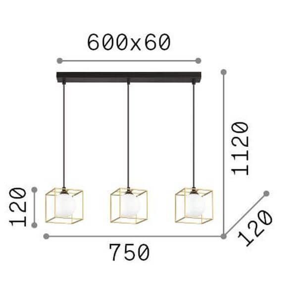 Ideal Lux LINGOTTO G9 Pendelleuchte 3x dimmbar Schwarz warmweiss 327846