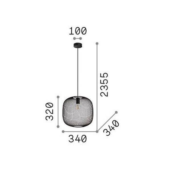 Ideal Lux NET Pendelleuchte E27 ⌀340mm dimmbar Weiss 328133