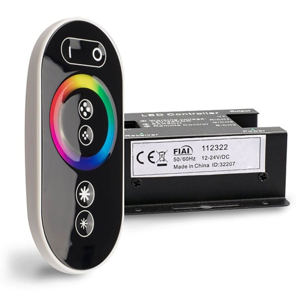 ISOLED Wireless Touch RGB PWM-Dimmer mit Funk-Fernbedienung Flat, 12-24V DC 3x6A