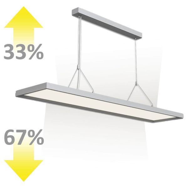 ISOLED LED Office Pro Pendelleuchte Up+Down, 20+40W, silber, UGR19, 4000K, 1-10V dimmbar