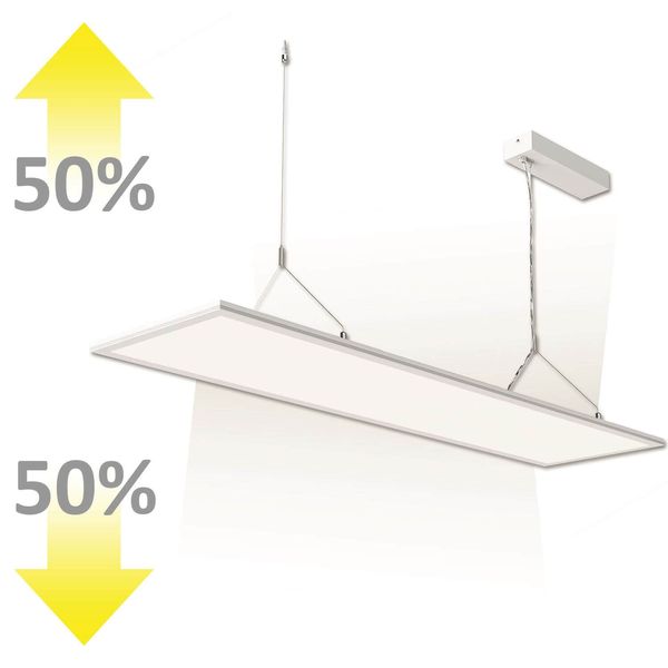 ISOLED LED Office Hängeleuchte Up+Down, 20+20W, 30x120cm, weiß, UGR<19, 3000K, dimmbar