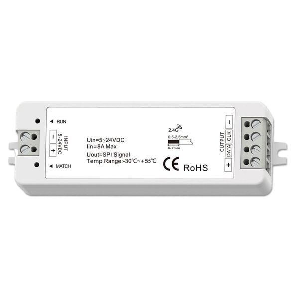 ISOLED LED FUNK SPI-Controller für 8 - 1024 Pixel inkl. Fernbedienung, 12-24V DC, 8A