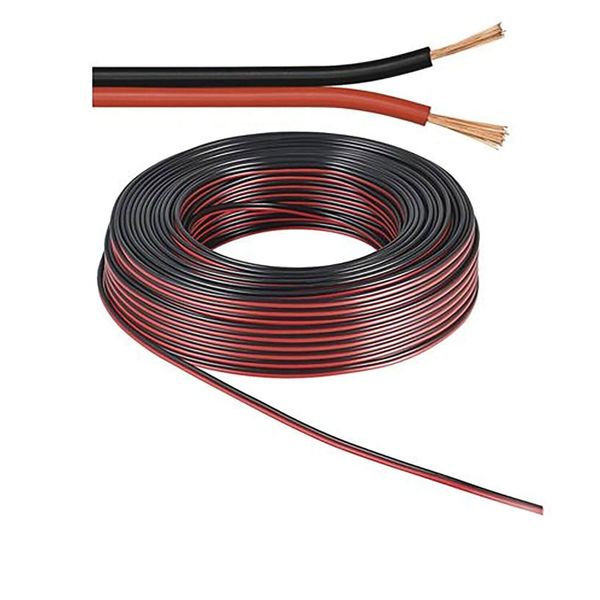 ISOLED Kabel 25m Rolle 2-polig 0.75mm2 H03VH-H YZWL, schwarz/rot, AWG18