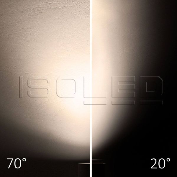 ISOLED 3-PH Schienen-Strahler fokussierbar, 42W, 20°-70°, weiß matt, 3000K, CRI92